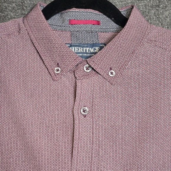 Heritage Men's Report Collection 4-Way Stretch Button Shirt Sz XL Geometric - Picture 1 of 10